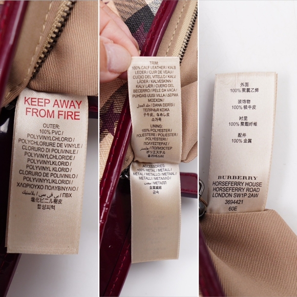 AI07❤️ BURBERRY Patent Supernova Check Stars Nickie Tote - Picture 11 of 14